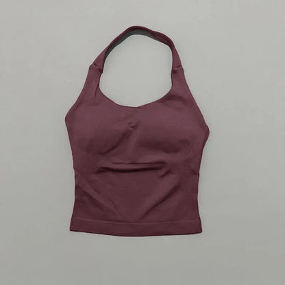 Seamless Strappy Gym Top Built-in Bra - LunoraFit