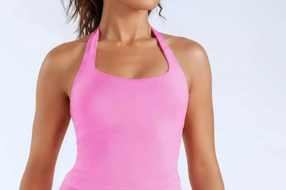 Seamless Strappy Gym Top Built-in Bra - LunoraFit