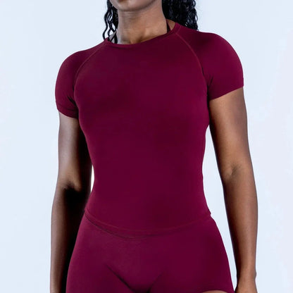 Short Sleeve Stretchy Top - LunoraFit