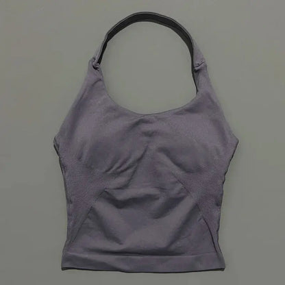 Seamless Strappy Gym Top Built-in Bra - LunoraFit