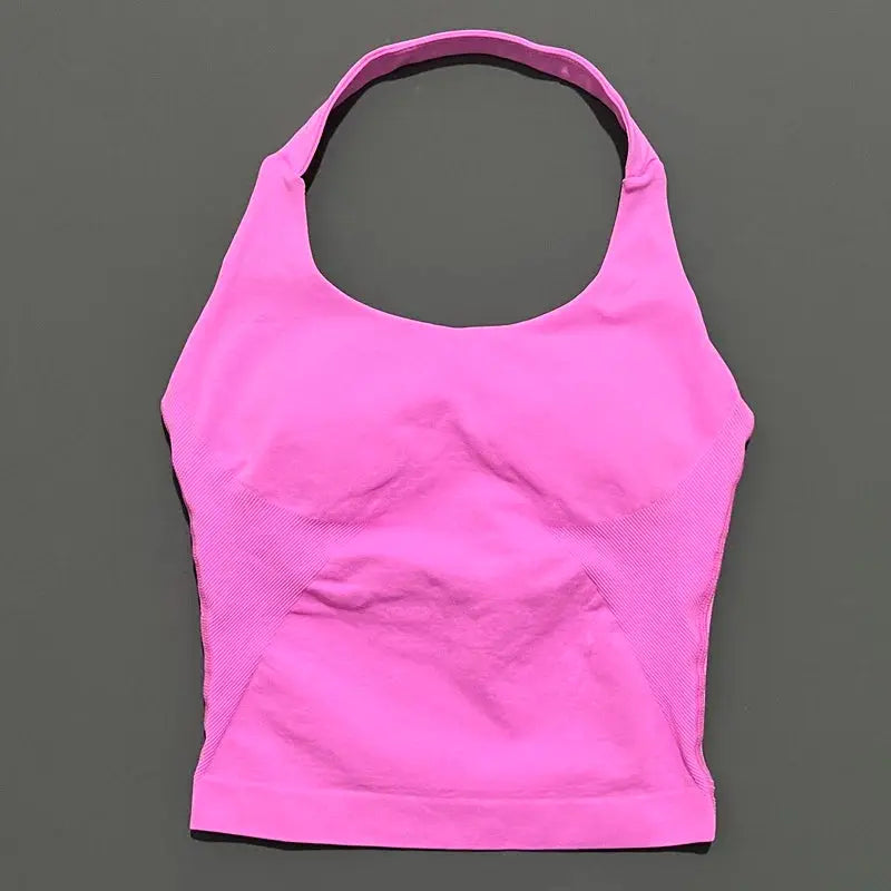 Seamless Strappy Gym Top Built-in Bra - LunoraFit