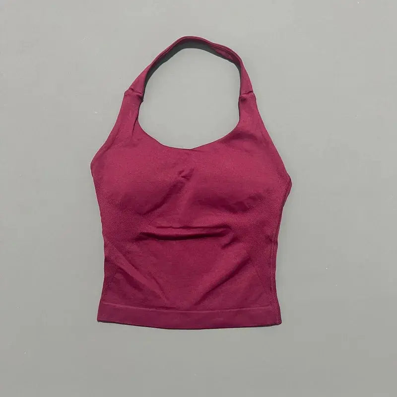 Seamless Strappy Gym Top Built-in Bra - LunoraFit