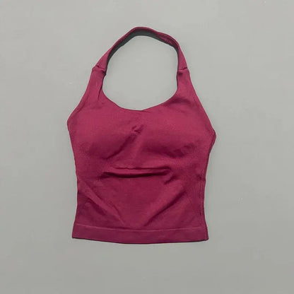 Seamless Strappy Gym Top Built-in Bra - LunoraFit