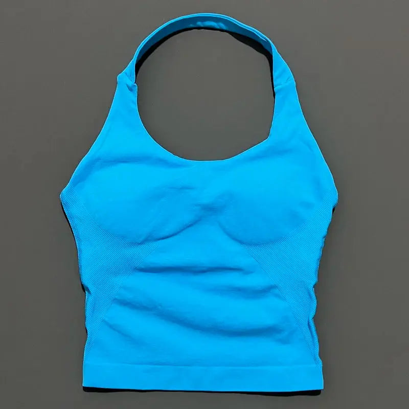 Seamless Strappy Gym Top Built-in Bra - LunoraFit